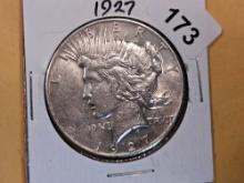 1927 silver Peace Dollar