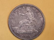 * 1878-S Trade Dollar in nice About Uncirculated Plus Plus
