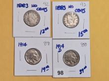 Four more little better mixed Nickels