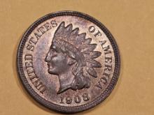 Brilliant Uncirculated 1908 Indian Cent
