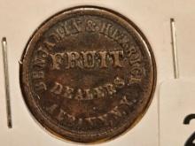 1863 Civil War Token Merchant's Store Card in Extra Fine