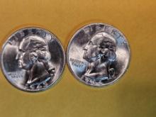 1943 and 1944 silver Washington Quarters