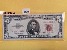 Two Five Dollar Red Seal US Notes