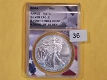 PERFECT! ANACS 2023 American Silver Eagle in Mint State 70
