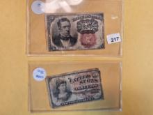 Two old United States Fractional Notes