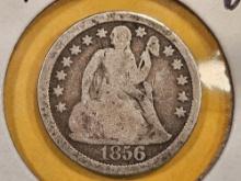 * Key Variety! 1856 Large Date Seated Liberty Dime