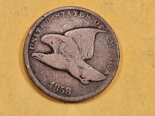 1858 Flying Eagle Small Letters Cent