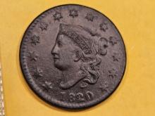 Key Variety! 1820/19 Coronet Head Large Cent