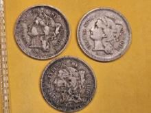 Nine cents' worth of Three Cent Nickels