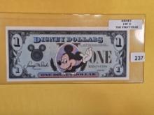 DISNEY DOLLAR! Crisp Uncirculated 1987-D One Dollar Mickey