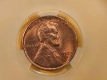 GEM! CAC 1947-S Wheat cent in Mint State 65 RED