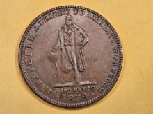 1835 Hard Times Token Merchant's Store Card in About Uncirculated