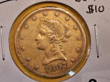 GOLD! New Orleans GOLD! 1847-O Liberty Head Ten Dollars