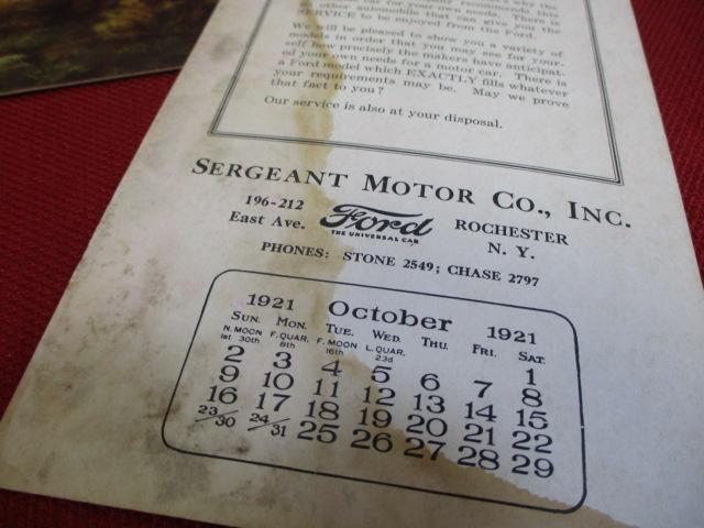Gems of Art Ford 1920's Calendar Advertising
