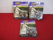 Playing Mantis Johnny Lightning "Evil Knievel" Die Cast motorcycles-Lot of 3