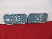 Wisconsin Vintage Bicycle Plates-Early No Date Plates