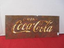 Early Coca-Cola Embossed Advertising Sign
