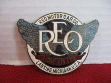 Original "REO Motor Car Co." Enamel Radiator Grill Tag