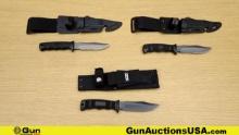 SOG Seal Pup Elite & Seal Pup. Knives. Excellent. Lot of 3; 2- Seal Pup Knives, Polymer Non-Slip Han