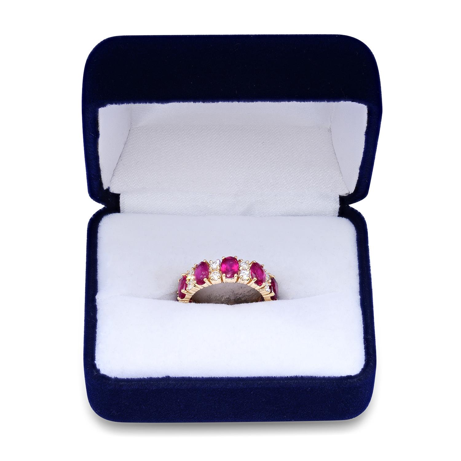 14K Yellow Gold Setting with 6.5ct Ruby and 1.22ct Diamond Band