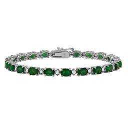 14k White Gold 11.20ct Emerald 0.67ct Diamond Bracelet