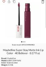 Maybelline Superstay Matte Ink Lip Color, Retail $12.00