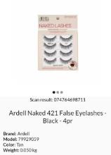 False Eyelashes - Black - 4pr - Retail $13.99