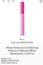 Almay Volume & Conditioning Waterproof Mascara, Blackest Black, Retail $11.00