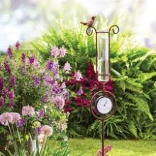 Mainstays Outdoor Rain Gauge and Thermometer Decorative Garden Stake