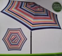 7.5' Mainstays Round Outdoor Push-up Function (Multi Stripe Multi Color) Market Umbrella