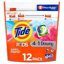 Tide Pods Laundry Detergent Soap Packs with Downy April Fresh ,12 Ct