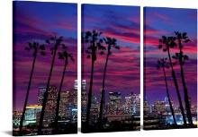3 Piece USA Los Angeles Landscape Canvas Wall Art, Retail $100.00