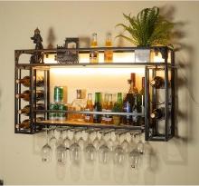 COZLMHJ LED Industrial Wine Rack, Wall Mounted, 39.4" x 9.84" x 21.65", Double Layer, Retail $220.00
