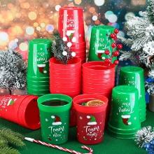 Queekay 120 Pack 16 oz Christmas Cups, Team Naughty or Nice, Plastic, Retail $30.00
