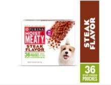 Purina Moist and Meaty Steak Flavor Soft Dog Food Pouches, Retail $30.00