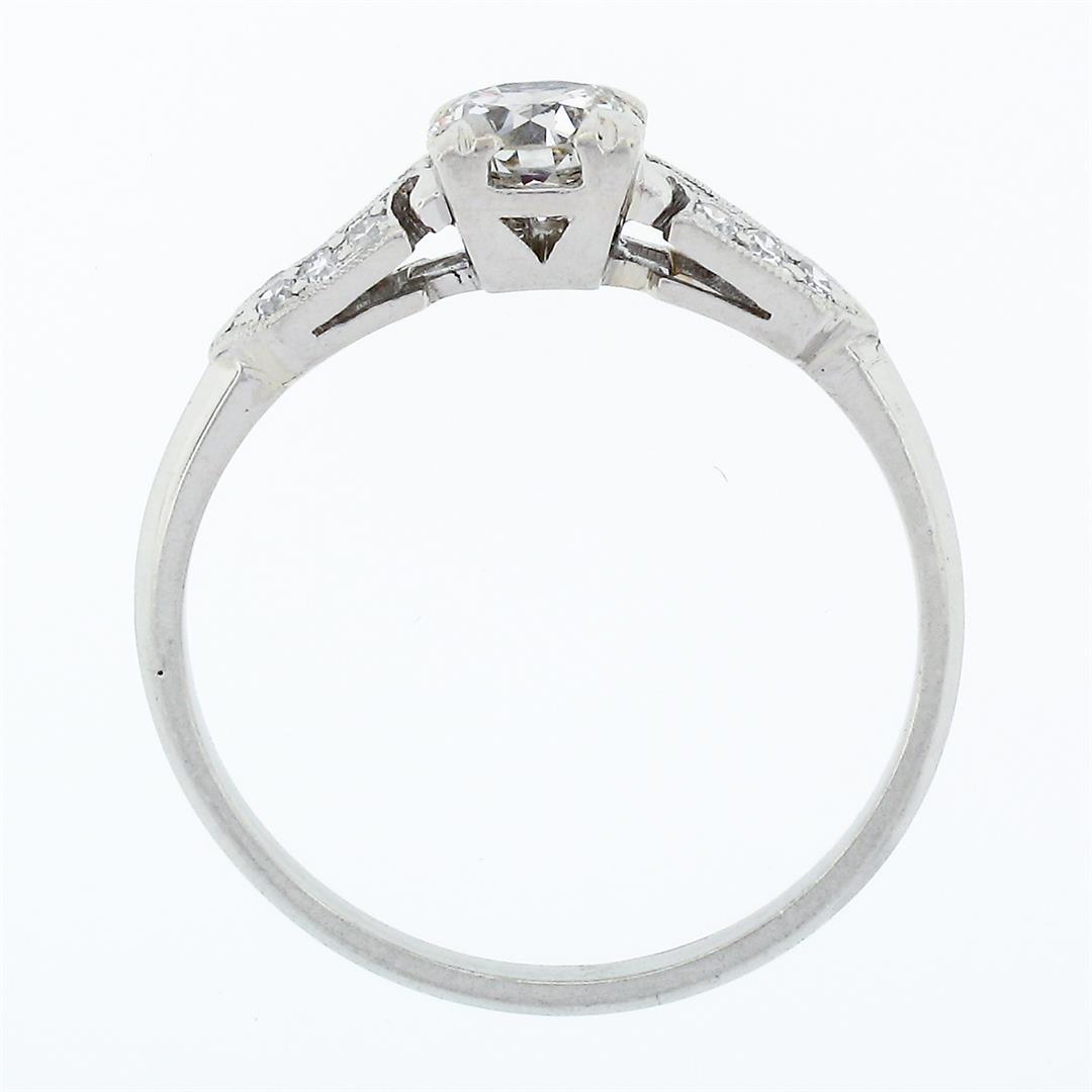 Antique Art Deco Platinum European Diamond Solitaire Engagement or Promise Ring