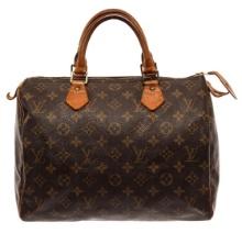 Louis Vuitton Brown Monogram Canvas Speedy 30 Satchel Bag