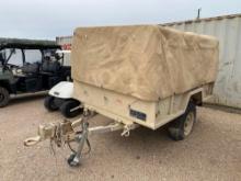 66"X8' Single Axle Pintle Hitch Military Trailer with Tarp NO PAPERWORK