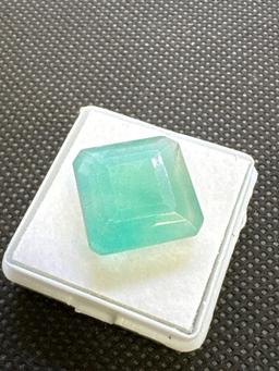 Square Cut Sea Green Emerald Gemstone Wow Beautiful Stone 12.25ct