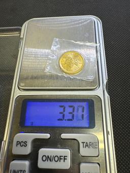 1/10 Troy Oz 999.9 Fine Gold Canadian Maple Leaf Gold Bullion Coin 3.31 Grams