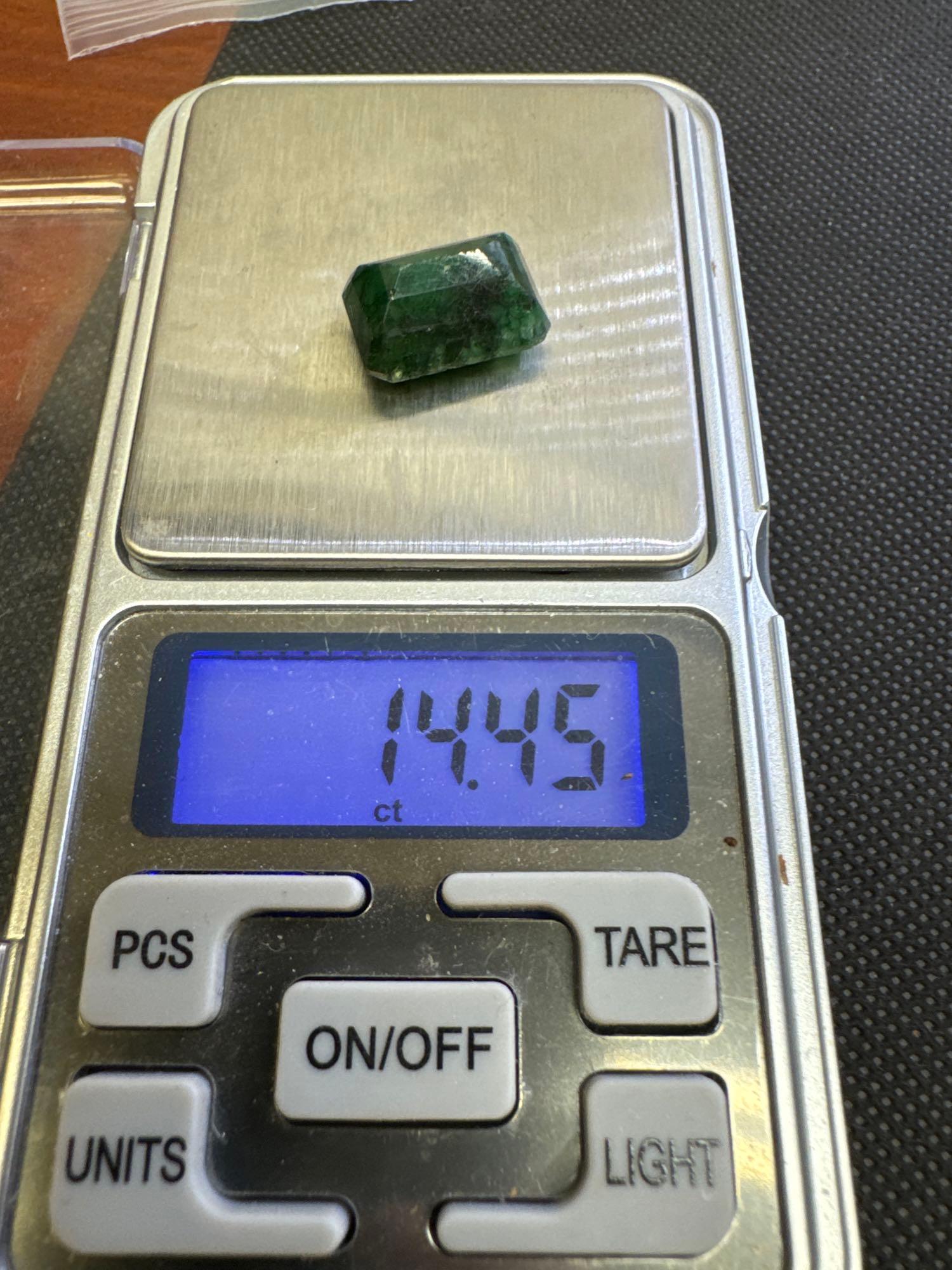 Emerald Cut Green Emerald Gemstone 14.45ct