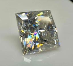 10.8ct Princess Cut Moissanite Diamond Gemstone with GRA Certificate