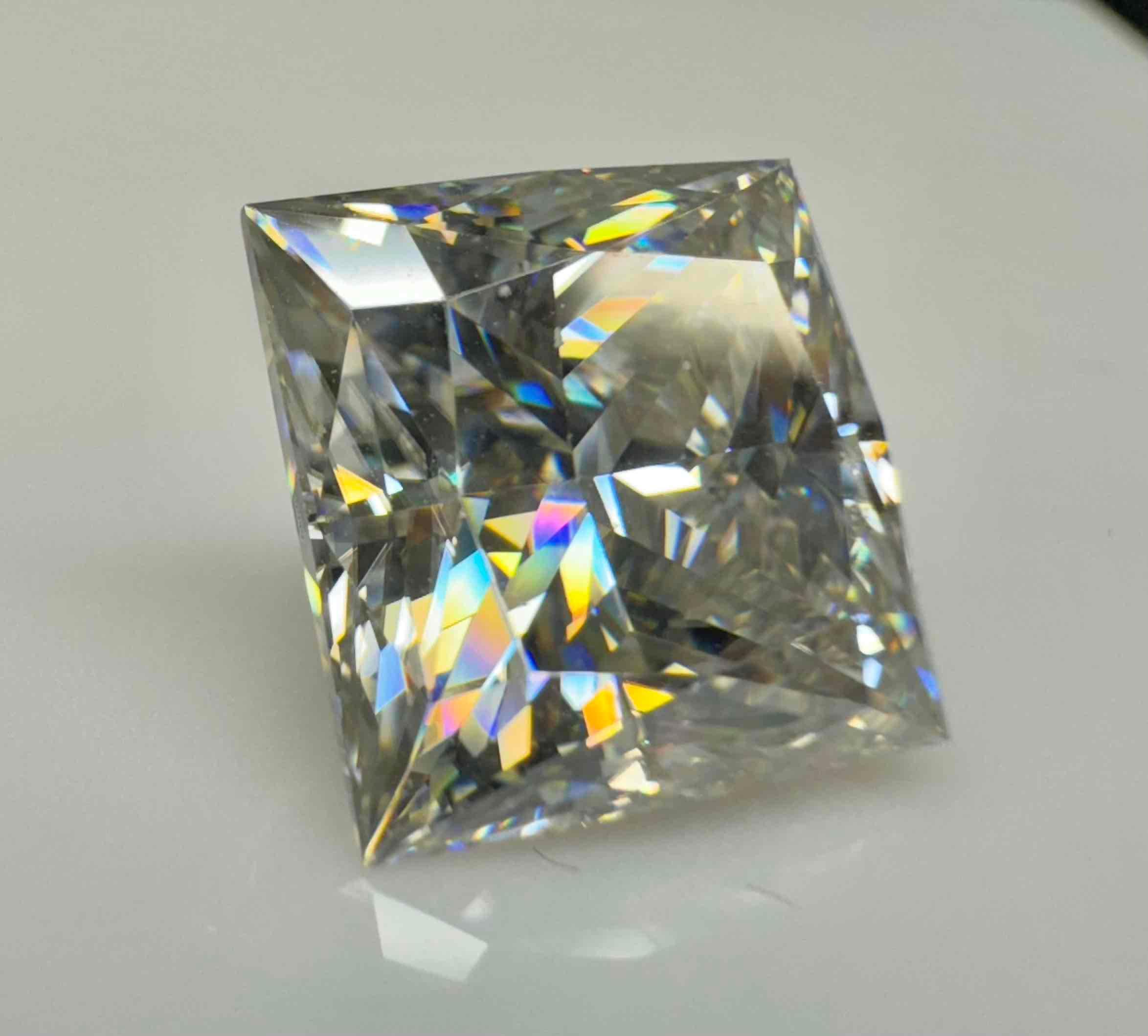 10.8ct Princess Cut Moissanite Diamond Gemstone with GRA Certificate