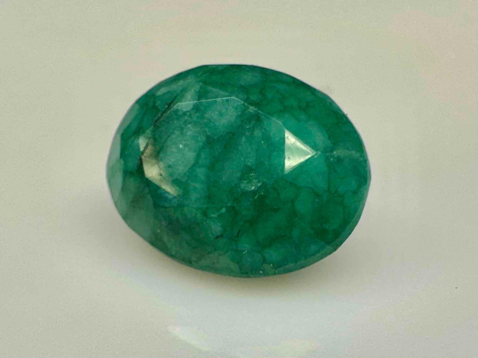 10.9ct Oval Cut Opaque Emerald Gemstone