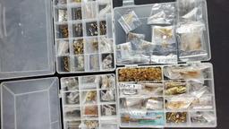 3 small cases of DIY costume jewelry making parts/piecescharms beads clasps lots more