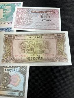 Foreign Banknotes Laos, Ghana, Haiti