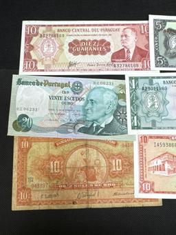 Foreign Banknotes Paraguay, Portugal,