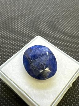 Oval Cut Blue Sapphire Gemstone 13.55 Ct