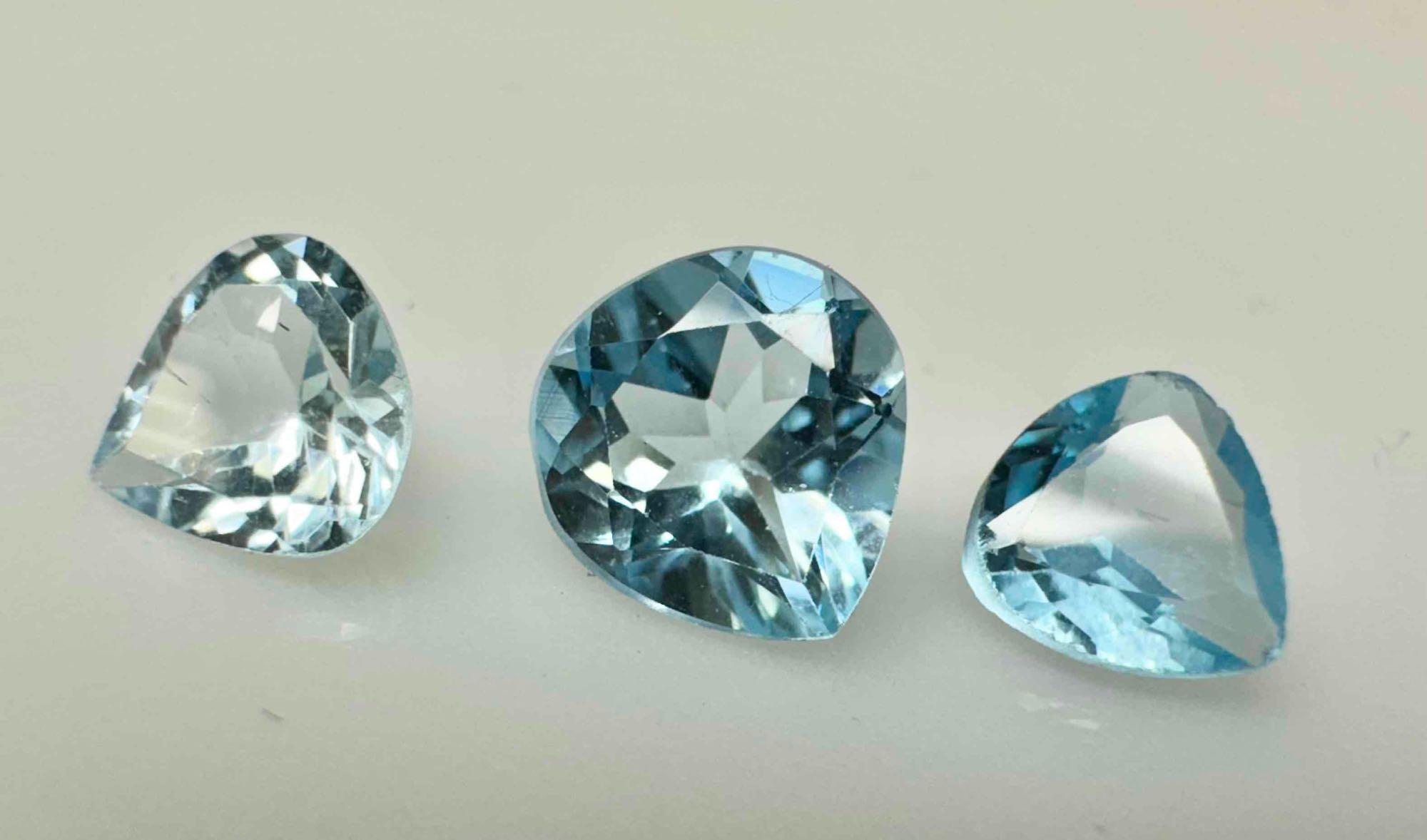3 Trillion Cut Topaz Gemstones 3.2ct total