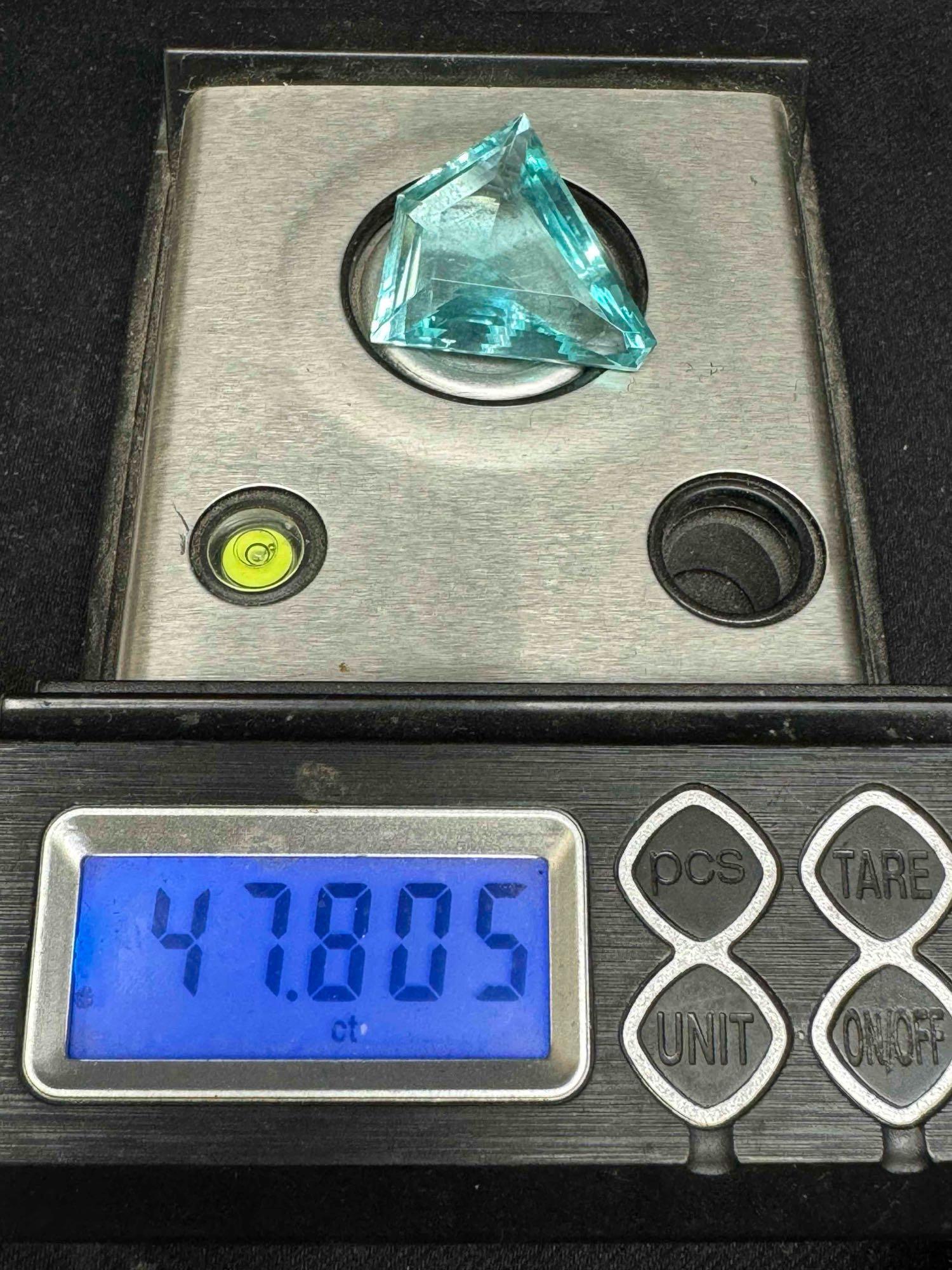 47.8ct Fancy Cut Aquamarine Gemstone